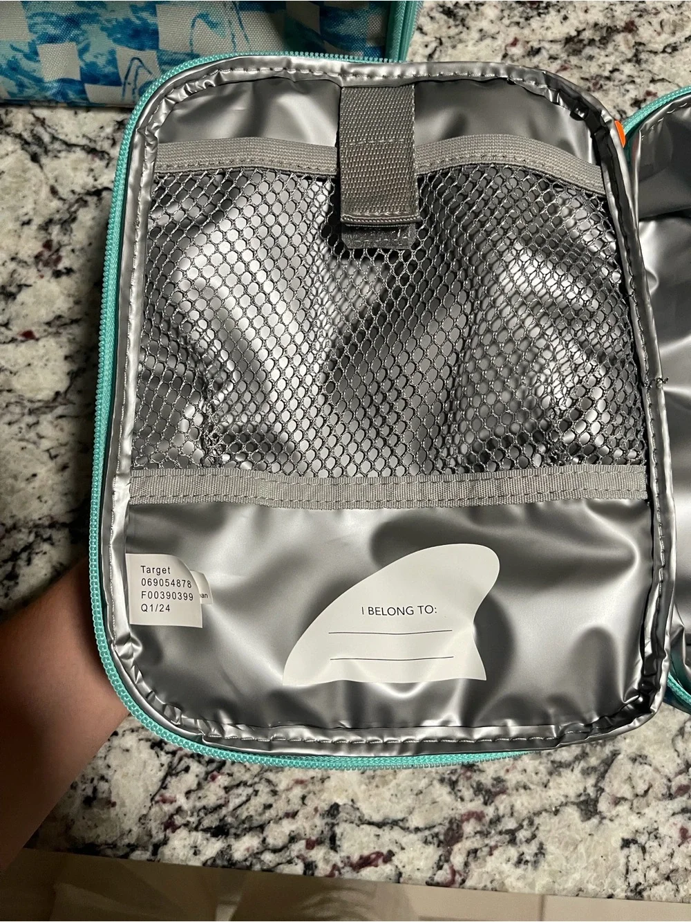 2 Cat & Jack Insulated Kids Lunch Box - Blue Checkered Shark